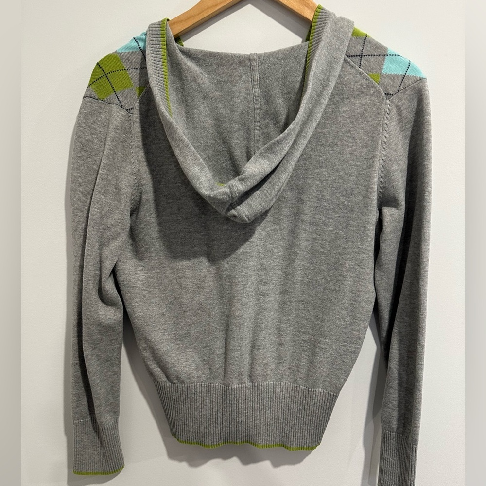 Tommy Hilfiger Argyle Print Hooded Full Zip Women’s Sweater Size M - Picture 2 of 8